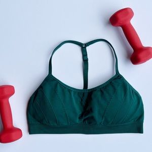 FOREVER21 Active Seamless Sports Bra Forest Green w/ Padding MEDIUM (like new)